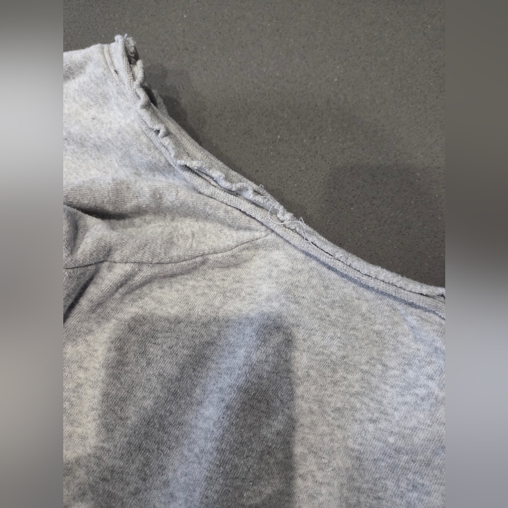 Chaser Off-Shoulder Distressed GRAY Sweater - Picture 6 of 9